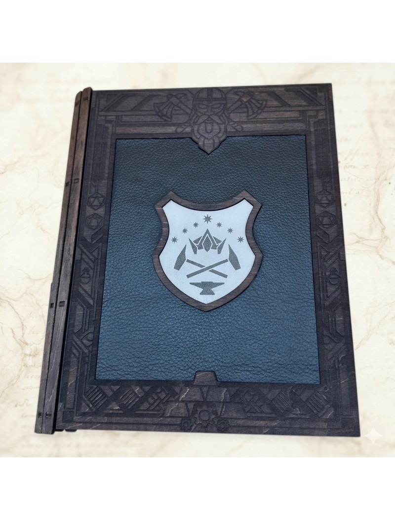 Grimoire von Durin – Würfelkassette Leder & Pappelholz | Arcane Ludique