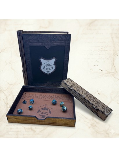 Grimorio di Durin – Scrigno Dadi Cuoio & Legno di Pioppo | Arcane Ludique