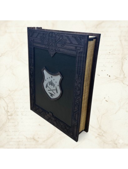 Grimorio de Durin – Cofre Dados Cuero & Madera de Álamo | Arcane Ludique
