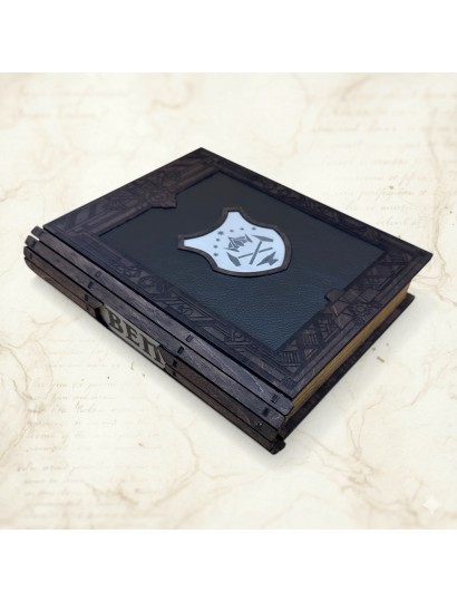 Grimoire of Durin – Dice Case Natural Leather & Poplar Wood | Arcane Ludique