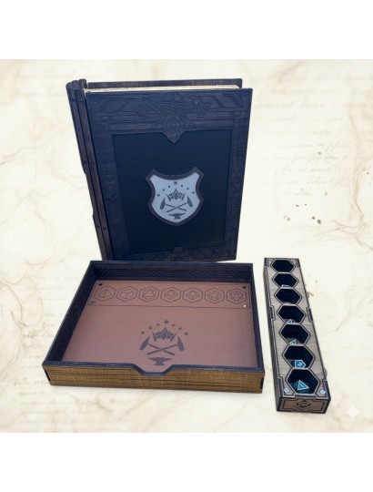 Grimoire of Durin – Dice Case Natural Leather & Poplar Wood | Arcane Ludique
