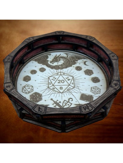 Dice Tray – Arena of Fate | Premium Wooden RPG