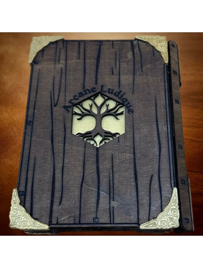 Initiate’s Codex – Grimoire Wooden Dice Case RPG